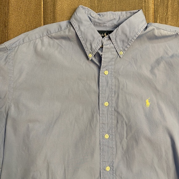 Ralph Lauren Blue Short Sleeve Button Down Shirt - Picture 2 of 3